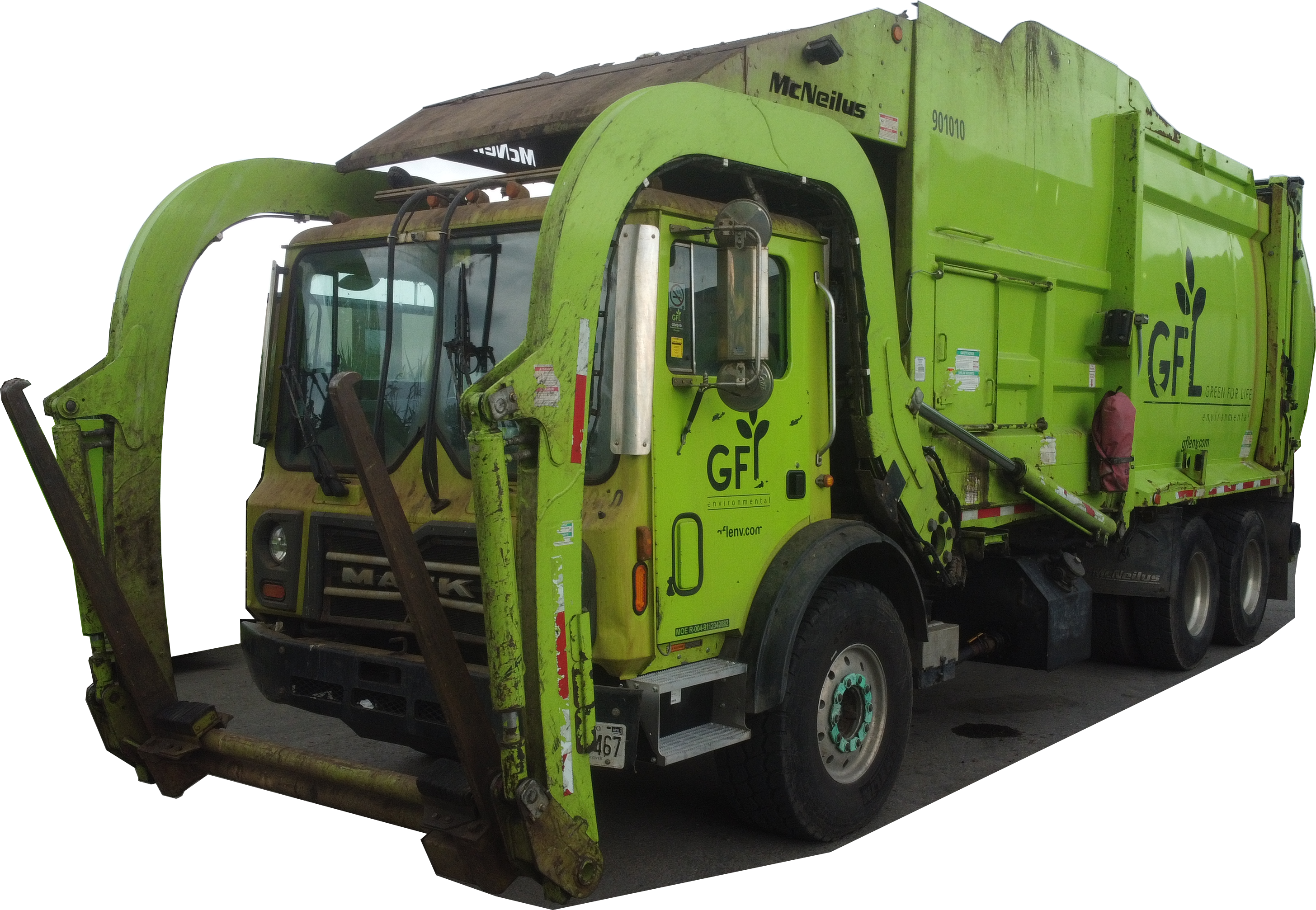 Front loader garbage truck